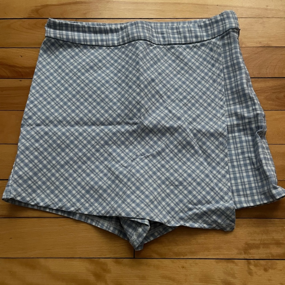 Garage Blue Plaid Skort